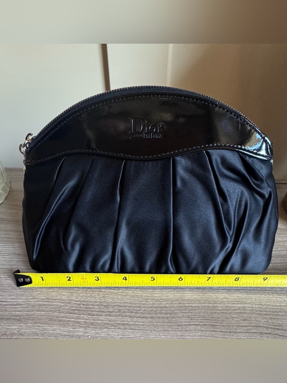 Dior Black Satin and Patent Cosmetic Pouch - Picture 11 of 13